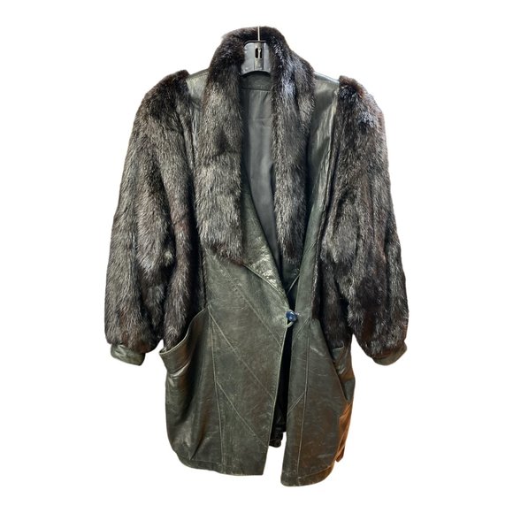 Leather & Mink Coat - Picture 1 of 3